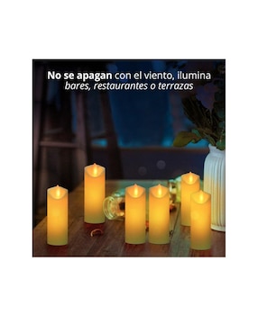 Paquete de 6 velas LED largas de flama realista Redlemon