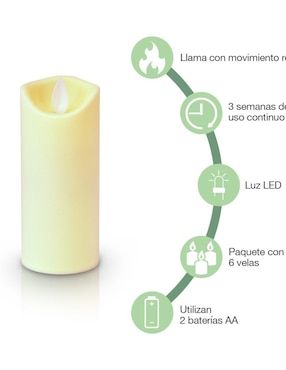 Paquete de 6 velas LED largas de flama realista Redlemon