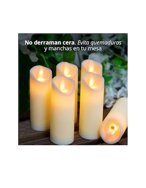 Paquete de 6 velas LED largas de flama realista Redlemon