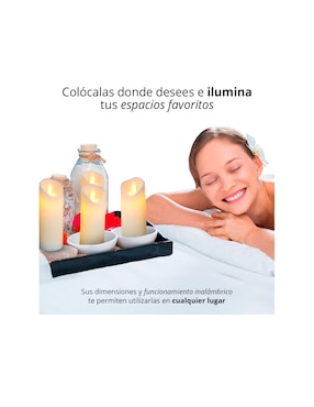 Paquete de 6 velas LED largas de flama realista Redlemon
