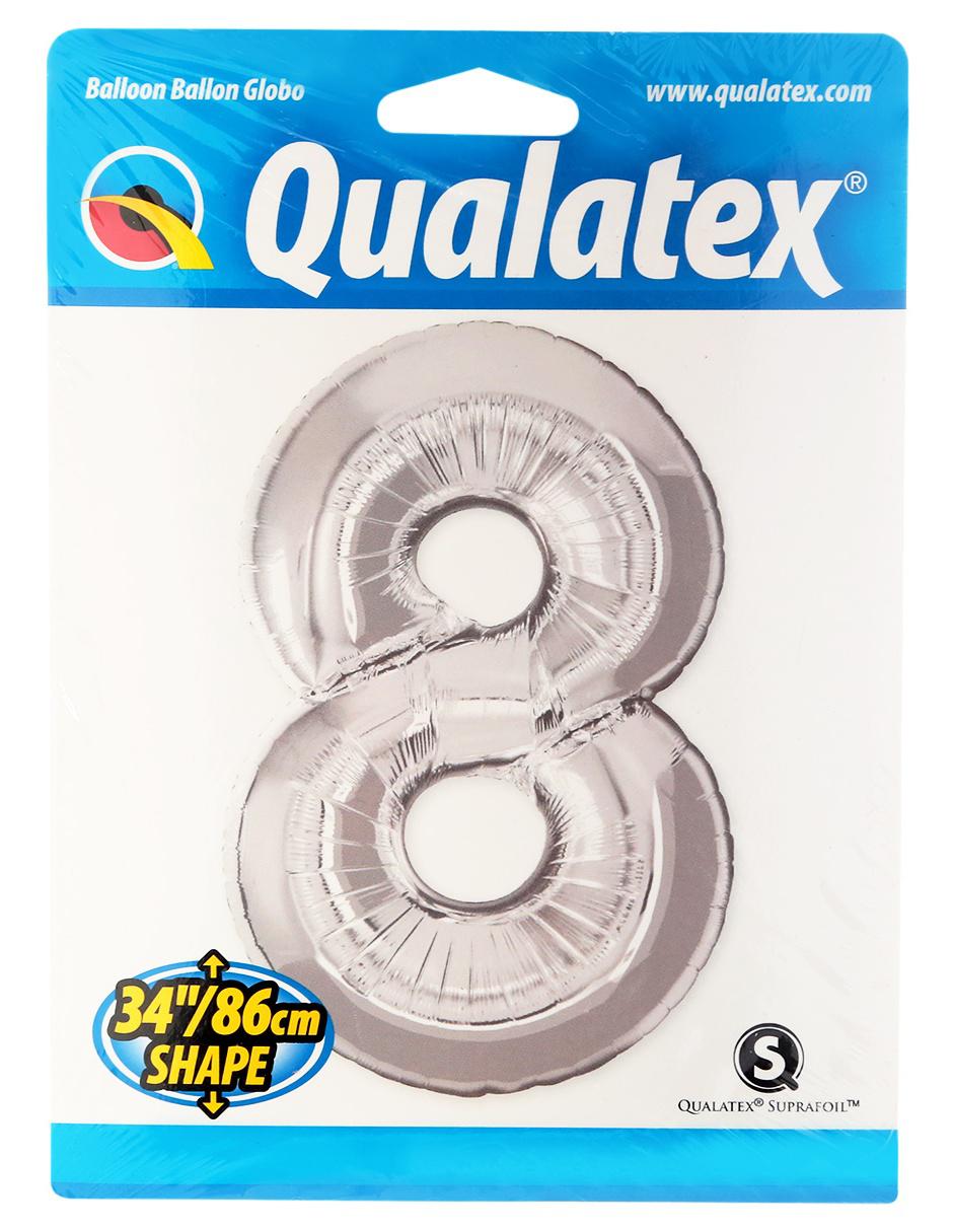 Globo metálico Número 8 plateado