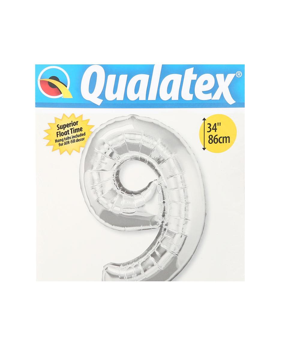 Globo metálico número 9 plateado 2