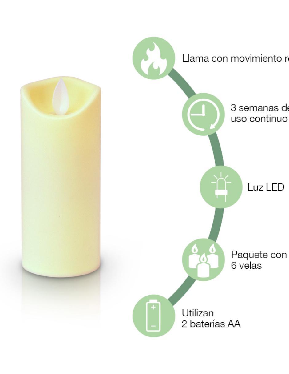 Paquete de 6 velas LED largas de flama realista Redlemon 5