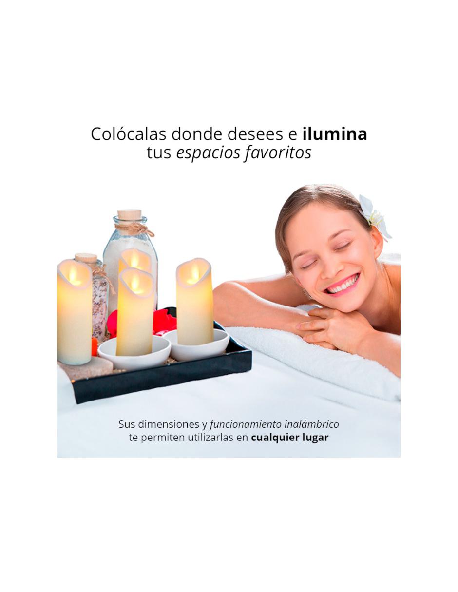 Vela LED decorativa movimiento efecto llama 12.5cm Roja